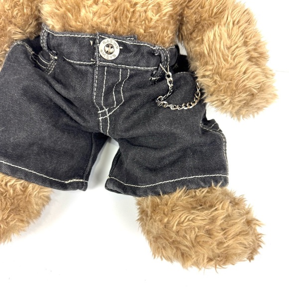 Vintage Build A Bear Brown Rabbit Furry Plush Stuffed Animal w/ Jeans Chain 19” - Picture 3 of 9